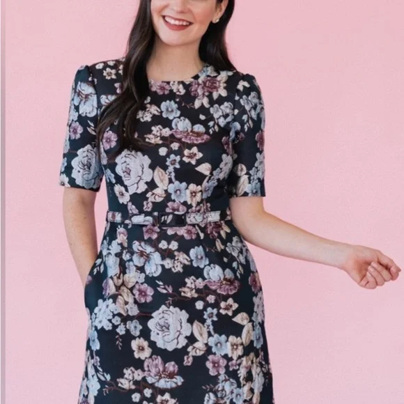 Gal Meets Glam Floral Black Presley dress - Picture 8 of 8